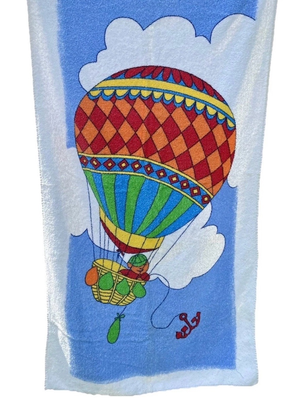 Hot Air Balloon Beach Towel Cotton Made In Brazil Vintage Island fun